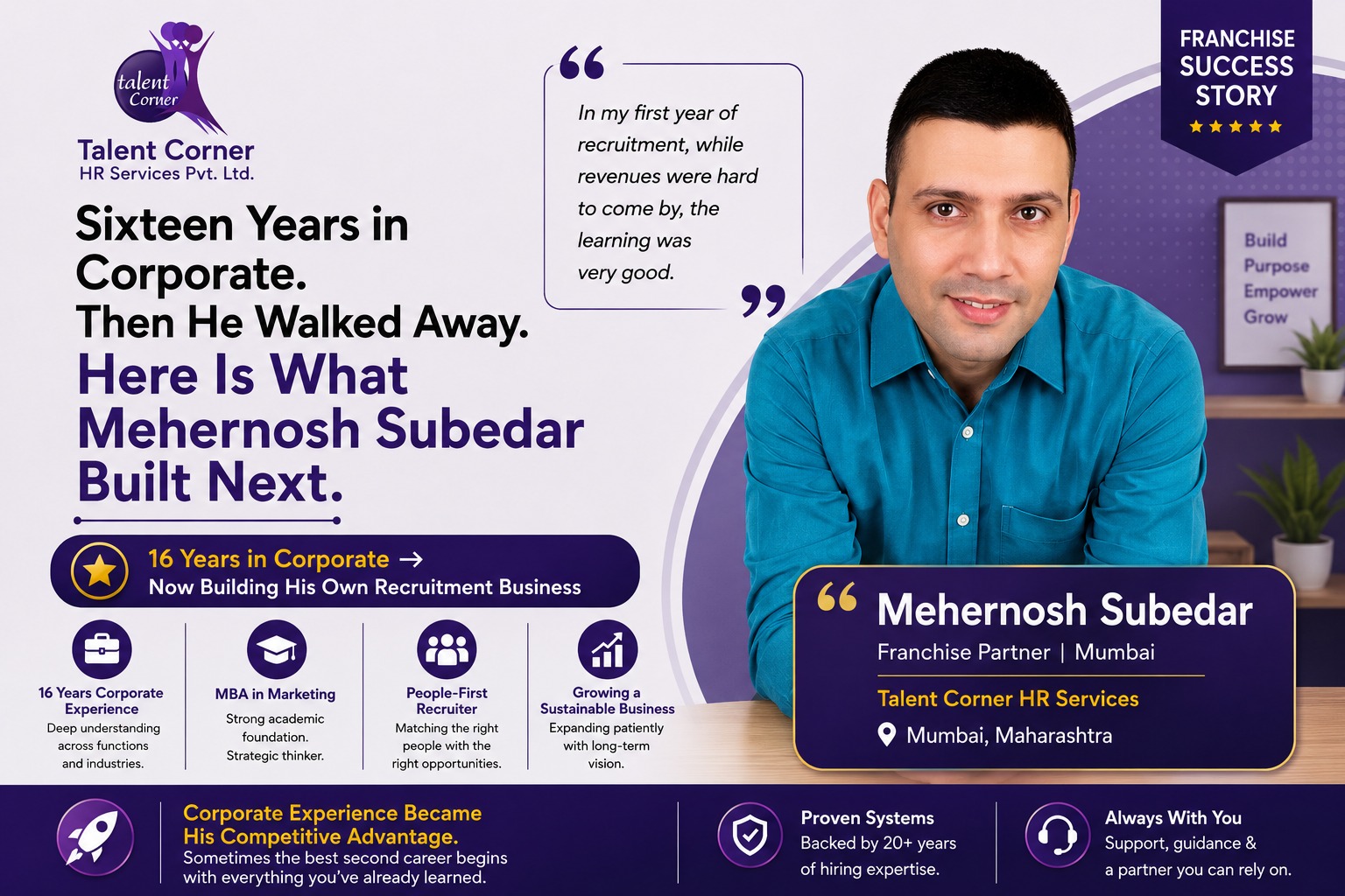 Sixteen Years in Corporate. Then He Walked Away. Here Is What Mehernosh Subedar Built Next.